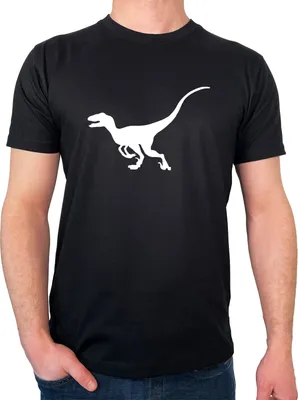Produktbild von Huuraa Herren T-Shirt Velociraptor Dinosaurier S Black Bio Baumwolle Fairtrade Herrenshirt Geschenkidee