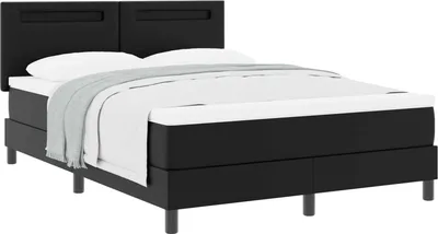 Obrázok produktu pre Posteľ s pružinovým rámom Čierna 140 x 190 cm Umelá koža
