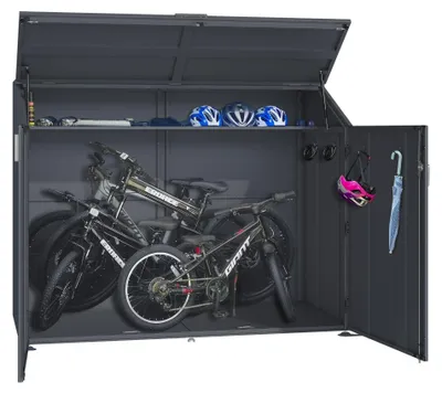 Produktbild von osoltus Gerätehaus Fahrradgarage Fahrradbox Anthrazit 200 x 100 cm H. 150 cm