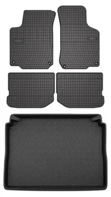 Zdjęcie produktu dla Dywaniki gumowe + mata bagażnika do Volkswagen New Beetle 1999-2020 (standardowy bagażnik) – czarne, dopasowane – Wielganizator SolidPRO