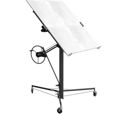Image de lève-plaques de plâtre XXL TEENO,Plateforme élévatrice inclinable,Aide de montage de panneaux en placoplâtre,capacité de charge max. 68 kg