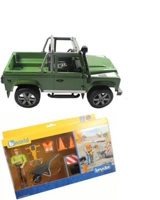 Produktbild von Bruder bworld Figurenset Baustelle Land Rover Spielzeug Auto Modellauto Figur