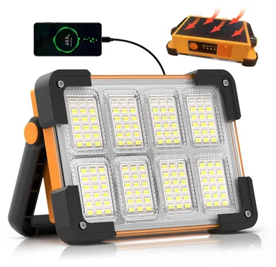LED-Arbeitsleuchte, 6000 Lumen, 4 Modi, USB-C, orange