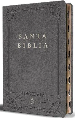 Produktbild von Biblia Rvr 1960 Letra Grande Tamaño Manual, Piel Gris Con Índice / Spanish Bible Rvr 1960 Handy Size Large Print Leathersoft Gray with Index