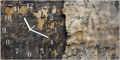 Produktbild von Wanduhr aus Glas mit Motiv Verwitterte Oberfläche- 60 x 30 cm - inkl. Aufhängesystem
