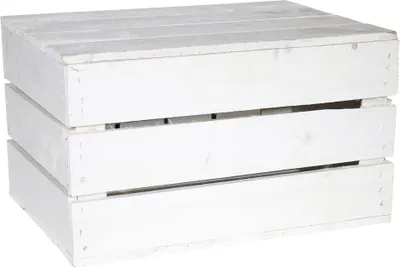Produktbild von 1x Truhe Couchtisch in weiß mit Deckel / NEU / 48x36x28 cm / leicht Decken, Zeitung, Bücher verstauen