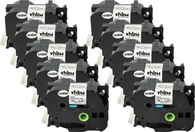 Produktbild von vhbw 10x Schriftband-Kassette kompatibel mit Brother P-Touch 9600, 9800PCN, 9500pc, 9700PC Etiketten-Drucker 8m x 36mm Schwarz auf Weiß