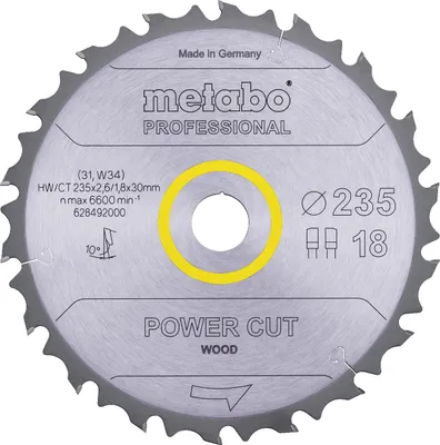 Produktbild von Metabo Sägeblatt power cut wood professional FZ / FA 10°