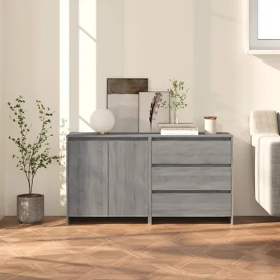 Zdjęcie produktu dla vidaXL 2-częściowy kredens z drewna Sonoma w kolorze szarym