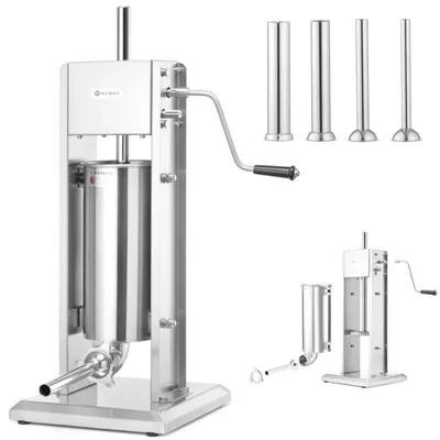Productafbeelding van Worstenvuller RVS – 5 Liter Inhoud – Verticaal Model met Tweesnelheden en Vier Vulmonden
