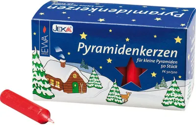 Produktbild von 50er Pyramidenkerzen rot 1,4 x 1,4 x 7 cm