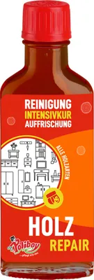 Produktbild von Poliboy Holz Repair - 100ml - aufpeppende Möbelpolitur für lackiertes Holz - Mittelbraun - 1900301