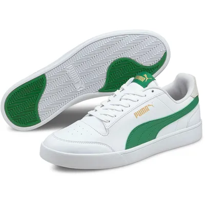 Produktbild von PUMA Shuffle Sneaker white/green/ivory glow/gold 45