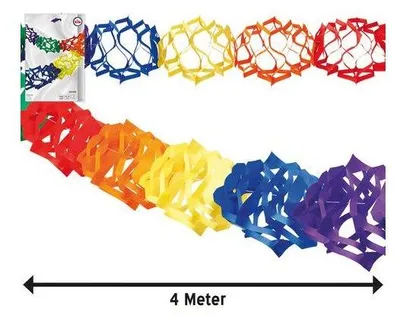 Produktbild von Papiergirlande, Regenbogenmotiv, bunt, 4 m, Ø 12 cm