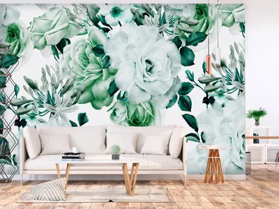 Immagine prodotto di Carta da parati in tessuto non tessuto fiori 400x280 cm carta da parati murale XXL rosa verde b-B-0379-a-d