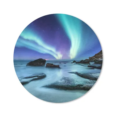 Produktbild von MuchoWow® Mauspad Mousepad Nordlichter - Landschaft - Lofoten 50x50 cm - Mousepads - Maus Mat - Pad - Mausunterlage - Vinyl