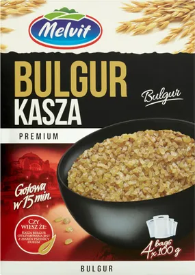 Zdjęcie produktu dla Melvit Kasza Bulgur z Pszenicy Durum Naturalna Turecka - Woreczki 4x100g