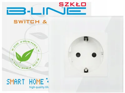 Produktbild von B-line Einzelsteckdose B-LINE Glasrahmen weiß mit Erdung