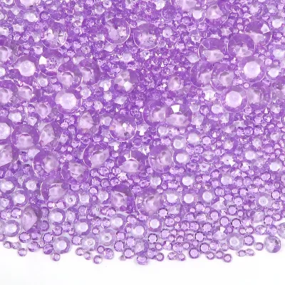Acryl-Diamanten 1300 Stück 3-10 mm lila Tischdeko