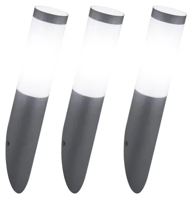 Produktbild von 3er Set LED Fackel-Wandleuchte, Edelstahl anthrazit, H 40 cm