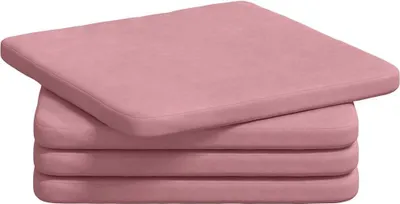 Image de vidaXL Coussins de siège, lot de 4, velours, rose, 40 x 40 x 3 cm