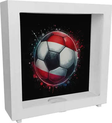 Produktbild von Fußball Österreich Flagge Rahmen Spardose aus Holz