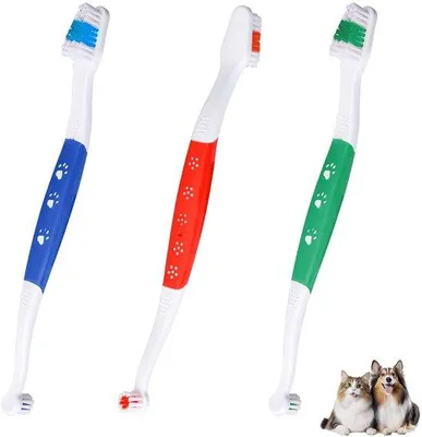 Immagine prodotto di Stuzzicadenti per l'igiene dentale di cani e gatti - confezione da 3 pezzi - spazzola morbida - per la cura dei denti di cani e gatti - lunghezza 21,6 cm