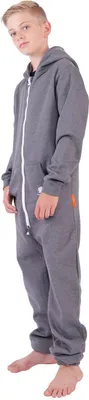 Produktbild von O'Poppy Kinder Jumpsuits Jungen Mädchen Overall Anzug mit Zwergen Kapuze grau