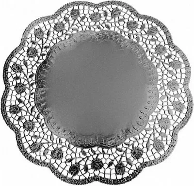 Produktbild von 8x Deko-Tortenspitzen rund silber Ø 36 cm