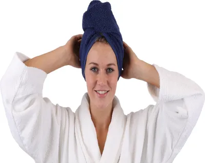Produktbild von Betz Frottee Haarturban Turban 100% Baumwolle – Farbe: dunkelblau