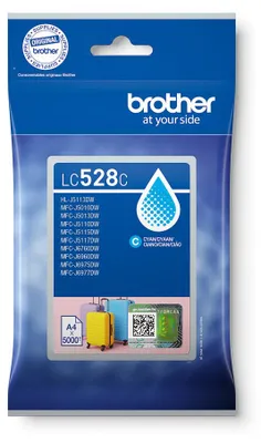 Image de Brother LC528XLC, très haut rendement, cyan, encre à base de pigments, 1 pièce, 10 000 pages, emballage individuel