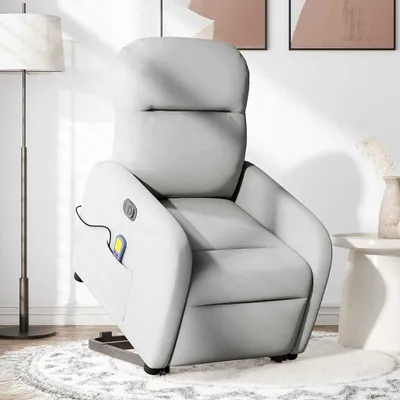 Produktbild von vidaXL Massagesessel mit Aufstehhilfe Elektrisch Wolkengrau Stoff