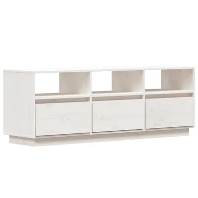 Image de vidaXL Armoire TV Blanc 140x37x50 cm Pin massif