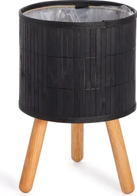 Produktbild von Blumentopf Übertopf Groß Blumenkübel Innen Pflanzentopf Set Korb Geflochten Holz 2pcs Set / Design 4