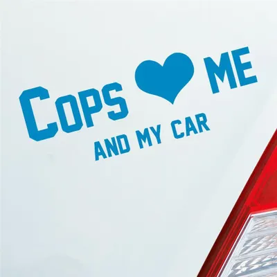 Produktbild von Auto Aufkleber Cops love me Tuning Polizei 10x36 cm Hellblau Sticker Heckscheibenaufkleber