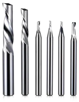Produktbild von 20 Stück Einzelflöte-Spiralfräser mit Durchmessern von 3,175/4/5/6/8 mm