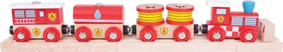Image de BigJigs Le train des pompiers - Jouet éducatif de haute qualité pour les enfants