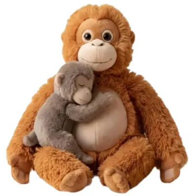 Imagen del producto de Peluche Orangután Madre - 60 cm - Suave y abrazable