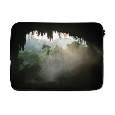 Produktbild von MuchoWow® Laptop Hülle 14 ZollHöhle im Regenwald Laptoptasche - Laptoptasche - Stoßsicher - Schutzhaube