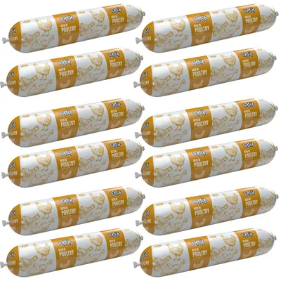 Obrázek produktu pro TufTuf | Mokré krmivo pro psy s drůbežím masem – sada mokrého krmiva s kuřecím masem, 12 x 900 g tyčinek – kompletní krmivo pro psy