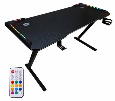Obrázek produktu pro KIK KX2639 Herní stůl s LED RGB podsvícením 120 x 60 cm, dálkové ovládání, černý