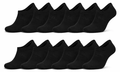Produktbild von Sneaker-Socken 12 Paar Herren Damen Baumwolle Füßlinge Kurzsocken 12 Paar, Schwarz 35-38