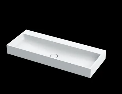 Produktbild von VIGOUR white V4 Waschtisch Möbelwaschtisch 120 cm Mineralwerkstoff ohne Hahnloch Permanentablauf, Weiß matt