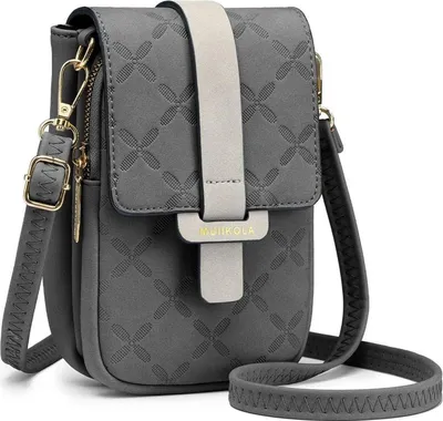 Produktbild von MUIIKOLA Handytasche RFID Damen Leder Große Kapazität Neu dunkelgrau