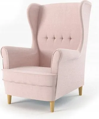 Produktbild von Ohrensessel MILO Sessel für Wohnzimmer & Esszimmer Skandinavisch - Relax Sessel aus Webstoff - Best Sessel. Sessel Wohnzimmer Möbel FARBE: Hell-Pink