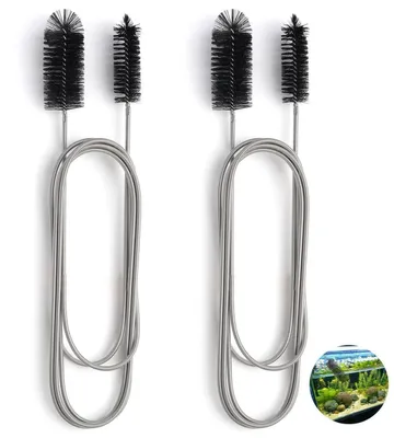Immagine prodotto di Spazzola per tubi, 2 pezzi, 200 cm, doppia testa, flessibile, manico in acciaio inossidabile, pulitore per scarichi, spazzola per tubi