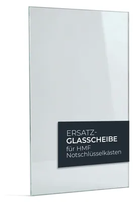 Ersatzglasscheibe für ein Notschlüsselkasten von HMF mit den Maßen 12 x 6.2 cm