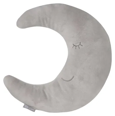 Produktbild von roba Nackenkissen in Mond Form - roba Style - Weiches Deko Kissen für Baby & Kinderzimmer - Kuschelkissen für Mädchen & Jungen - Grau