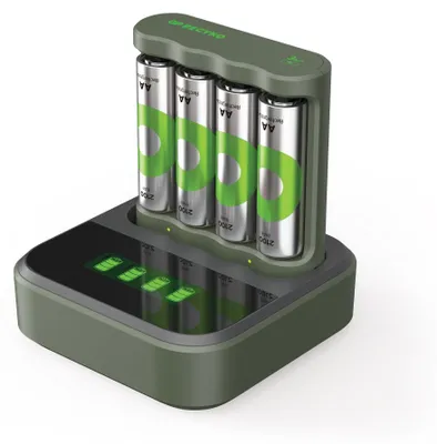 Productafbeelding van USB-batterijlader B441 met 4 AA 2100 mAh batterijen