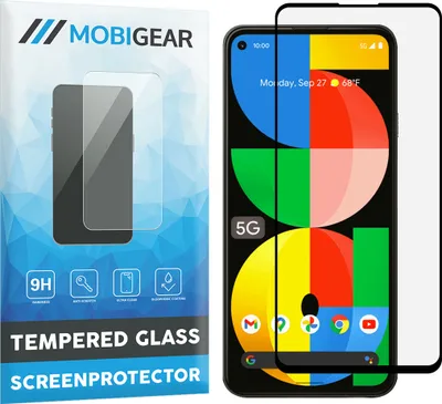Produktbild von Mobigear Premium  Google Pixel 5a 5G Panzerglas Gehärtetes Glas Displayschutz - Hüllenfreundlich - Schwarz